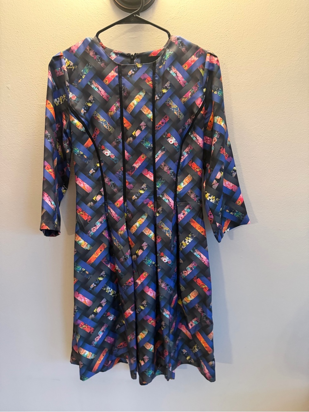 Cynthia Rowley‎ Multicolor Basketweave Floral Print Fit & Flare Dress Size 4